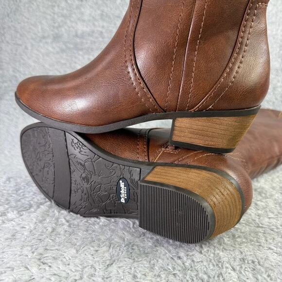 Dr. Scholls Women's Brilliance Wide-Calf Boots Manmade Almond Toe Block Heel - Picture 7 of 11